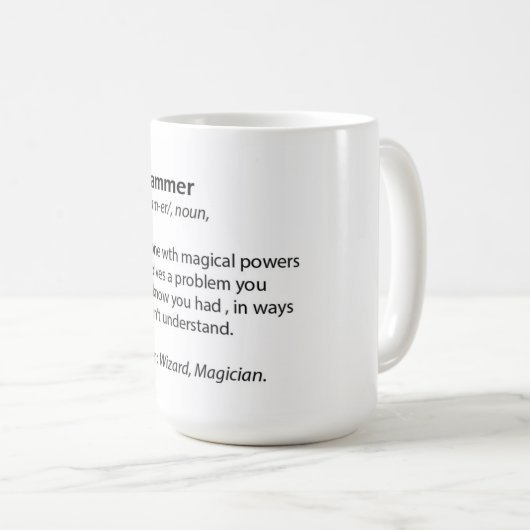 Tasse de café drôle - définition de programmeur - (Devant droit)