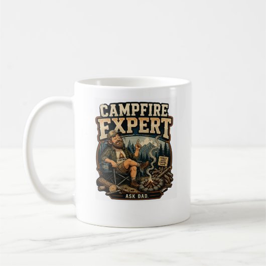 Tasse de café drôle d'expert de feu de camp Cadeau (Gauche)