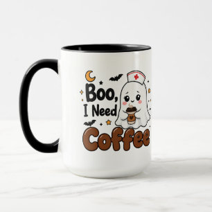 Tasse de café drôle d'infirmière Halloween Fantôme