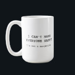 Tasse de café drôle humour Margarita<br><div class="desc">Cette tasse à café humoristique « Je ne peux pas rendre tout le monde heureux, je ne suis pas une margarita » est le cadeau ultime pour un collègue, des amis et quiconque a un sens de l'humour. Parfait pour les anniversaires et l'éléphant blanc de Noël, cette tasse est un...</div>