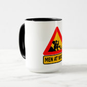 Tasse de Café Drôle Men at Work (Devant gauche)