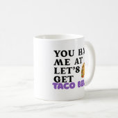 Tasse de café drôle sur le thème des tacos, cadeau (Devant droit)