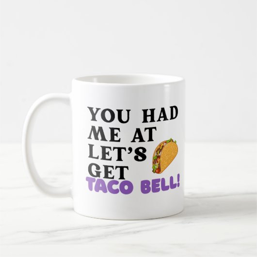 Tasse de café drôle sur le thème des tacos, cadeau (Gauche)