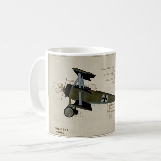 Tasse de café du combattant WWI du Fokker DR 1 (Devant gauche)