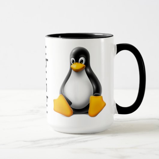 Tasse de café d'Ubuntu avec le logo et le Tux (Droite)