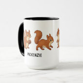 Tasse de café écureuils mignons dessinés à la main (Devant gauche)