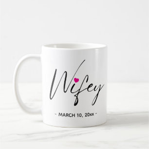 Tasse de café élégante pour la mariée avec date de