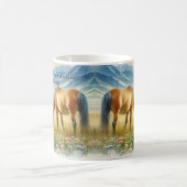 Tasse de café en aquarelle avec citation de cheval (Centre)