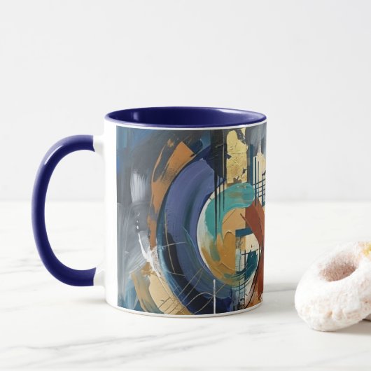 Tasse de café en art abstrait (Avec donut)