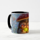 Tasse de café en bois joli hérisson champignon (Devant gauche)