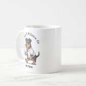 Tasse de café en costume d'affaires drôle de chien (Devant gauche)