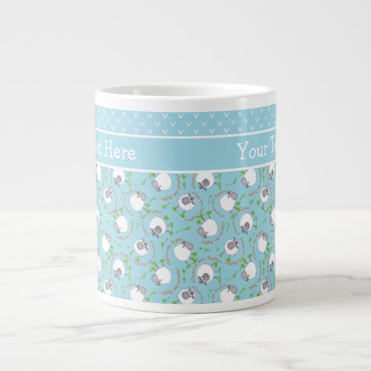 Tasse de café enorme faite sur commande : Bleu, (Devant)