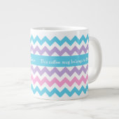 Tasse de café enorme faite sur commande, chevrons (Devant droit)