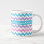 Tasse de café enorme faite sur commande, chevrons (Droite)