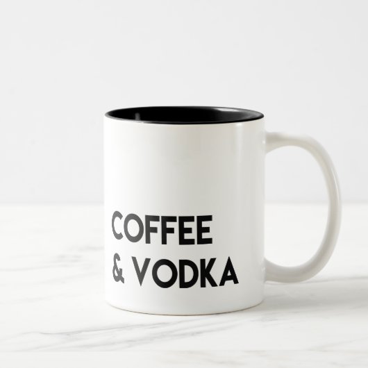 Tasse de café et de vodka, cadeau drôle, par (Droit)