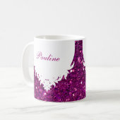 Tasse de café étincelante de monogramme (Devant gauche)