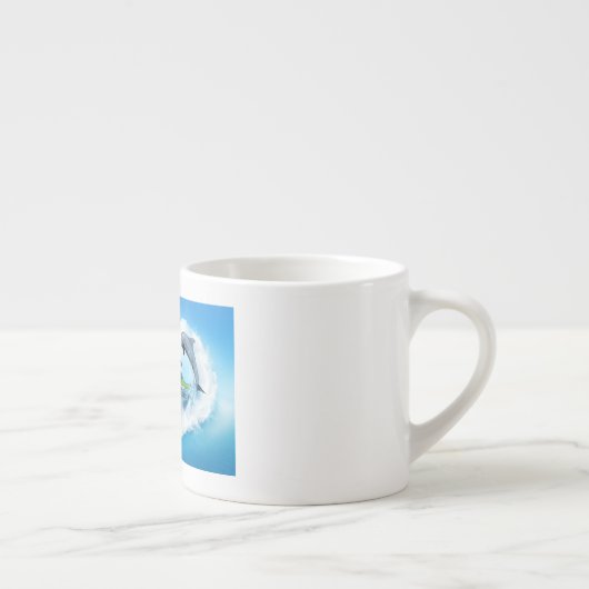 Tasse de café express de dauphin de bleus layette (Droite)