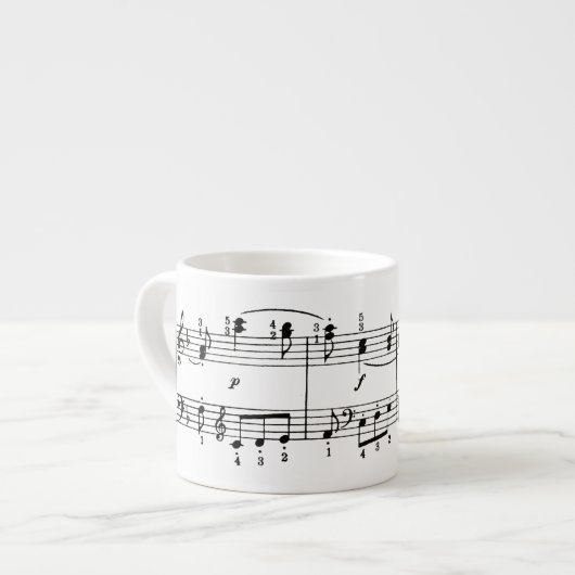 Tasse de café express de notes musicales (Devant gauche)