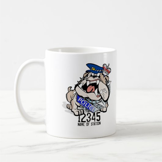 Tasse de café fâchée de chien de police de WA (Gauche)