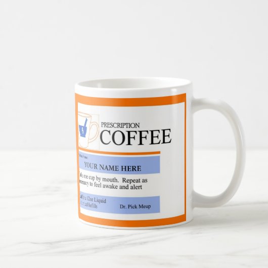 Tasse de café faite sur commande de prescription (Droite)