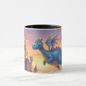 Tasse de café fantaisie de joli dragon bleu (Centre)