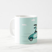 Tasse de café Femme sur un scooter (Devant gauche)
