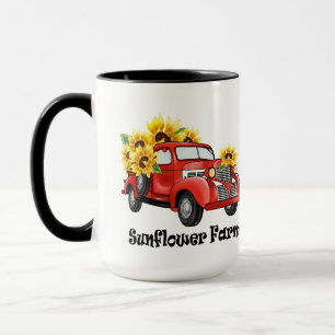 Tasse de café "Fermes de tournesols" Camion vintag