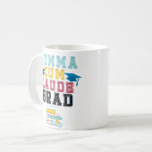 Tasse de café fière d'université de diplômé de (Devant gauche)