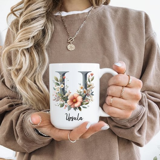 Tasse de café Fleur de naissance, Mug floral perso