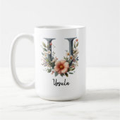 Tasse de café Fleur de naissance, Mug floral perso (Gauche)