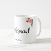 Tasse de café fleurie de demoiselle d'honneur (Devant droit)