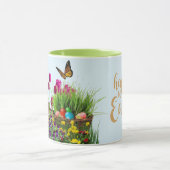 Tasse de café Fleurs de Tulipe Lapin de Pâques (Centre)