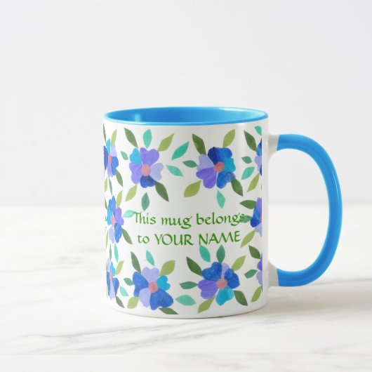 Tasse de café florale à personnaliser (Droite)