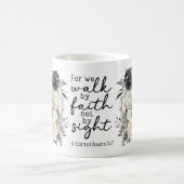 Tasse de café florale avec verset biblique (Centre)