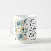 Tasse de café florale avec verset de la Bible Prov (Devant gauche)