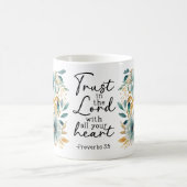 Tasse de café florale avec verset de la Bible Prov (Centre)