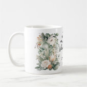 Tasse de café florale avec verset de Psaume de la (Gauche)