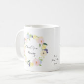 Tasse de café florale de guirlande de professeur (Devant gauche)