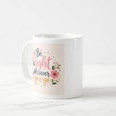 Tasse de café florale douce modifiable (Devant gauche)