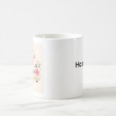 Tasse de café florale douce modifiable (Centre)