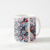 Tasse de café florale du 4 juillet (Devant droit)