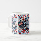 Tasse de café florale du 4 juillet (Devant gauche)