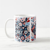 Tasse de café florale du 4 juillet (Gauche)