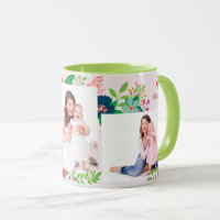 Tasse de café florale du jour de 3 mères de photo