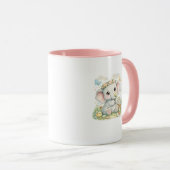 Tasse de café florale éléphant bébé mignon (Devant droit)