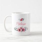 Tasse de café florale nommée faite sur commande (Gauche)