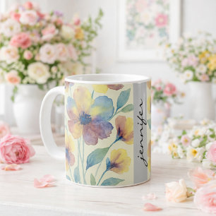 Tasse de café florale personnalisée pour enterreme