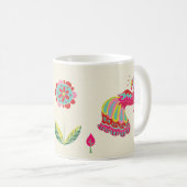 Tasse de café folklorique psychédélique de faisan (Devant droit)