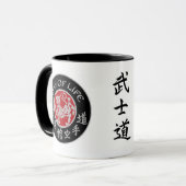 Tasse de café foncée de logo de Shotokan de mode (Devant gauche)