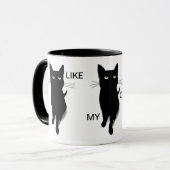 Tasse de café fraîche de chat noir par des (Devant gauche)